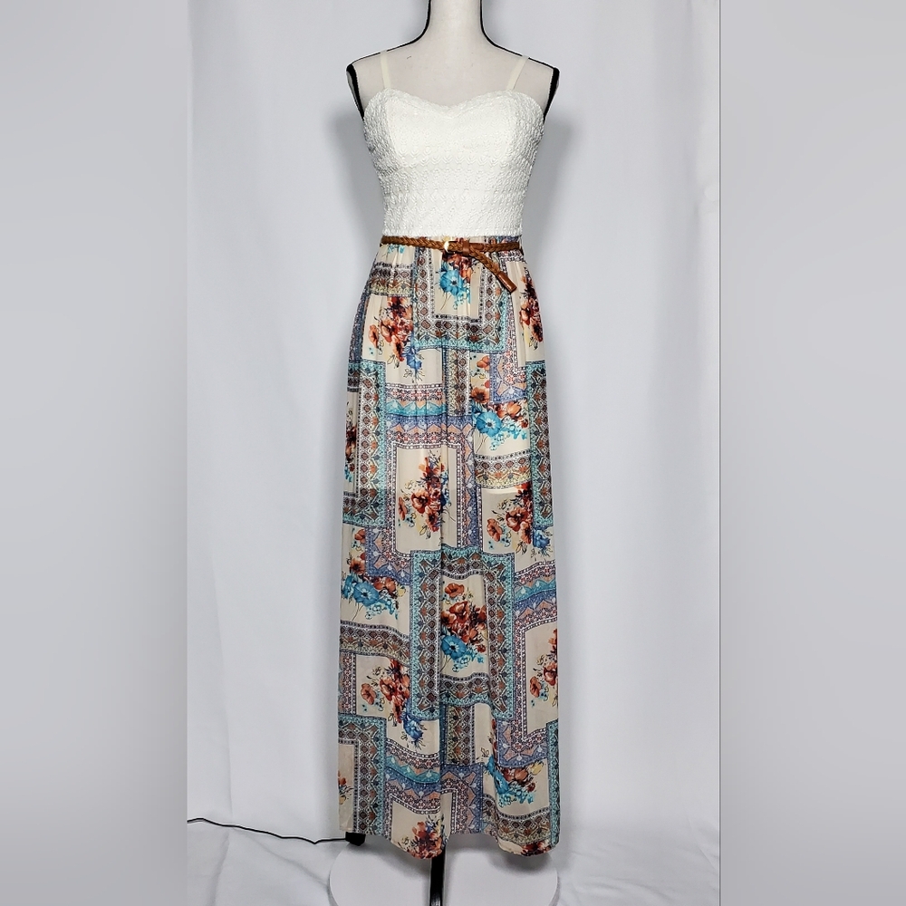 Floral Patchwork Maxi Dress Juniors S
